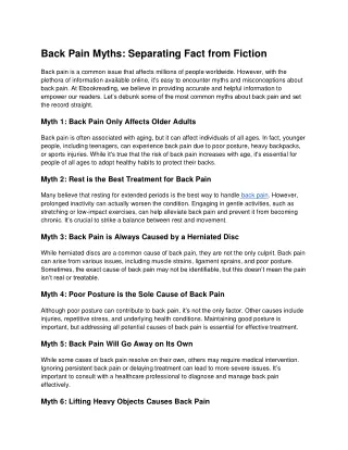 Back Pain Myths_ Separating Fact from Fiction