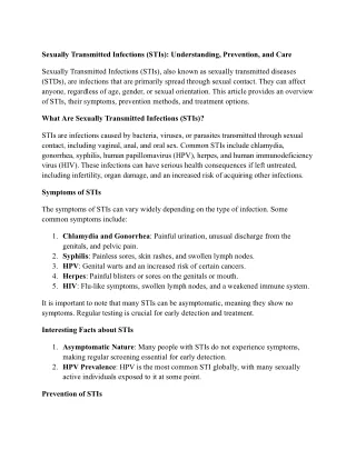 Common STIs: Recognizing the Signs and Seeking Treatment