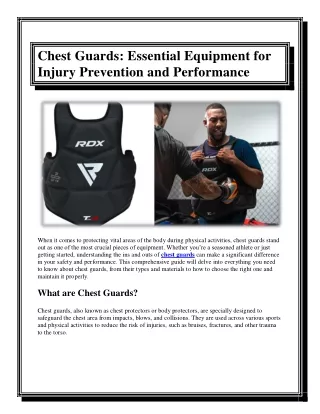 Chest Guards Essential Equipment for Injury Prevention and Performance