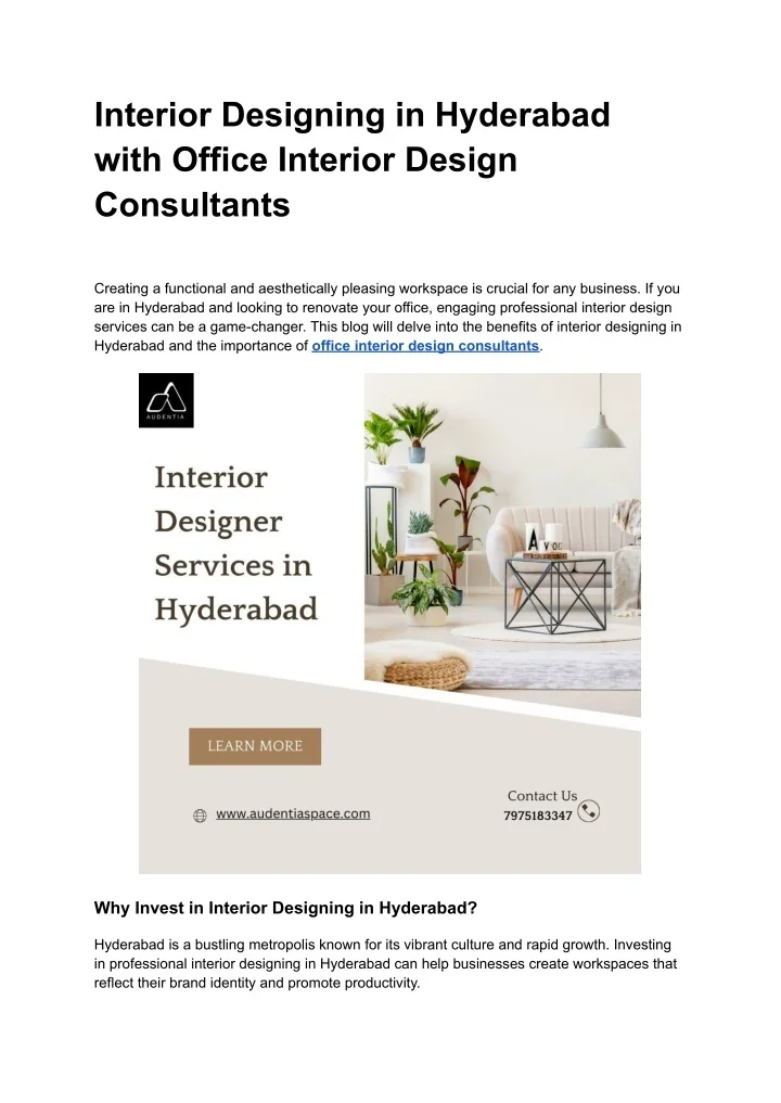 PPT - Interior Designing in Hyderabad with Office Interior Design ...