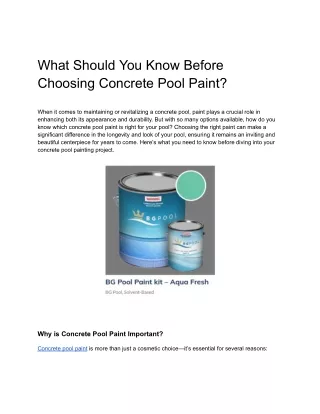 What Should You Know Before Choosing Concrete Pool Paint_