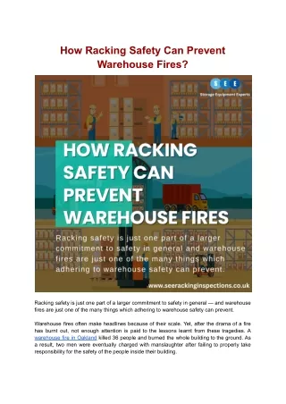 How Racking Safety Can Prevent Warehouse Fires?