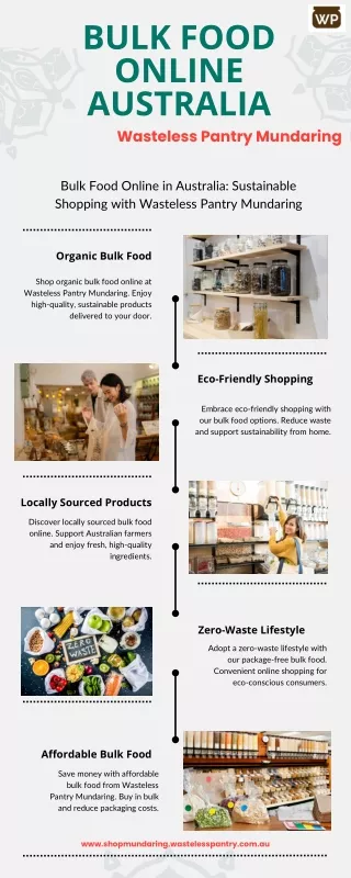 Sustainable Bulk Food Online in Australia by Wasteless Pantry Mundaring