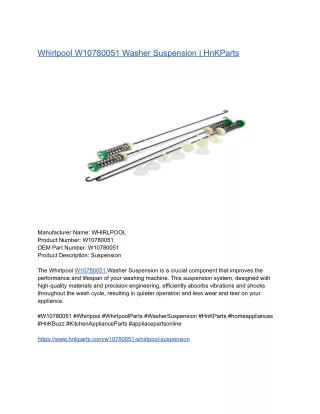Whirlpool W10780051 Washer Suspension _ HnKParts