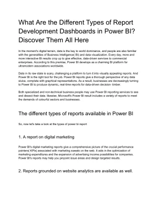 what are the different types of report