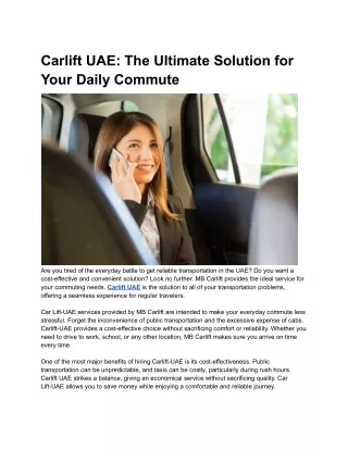 carlift uae the ultimate solution for your daily