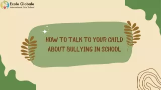 how to talk to your child about bullying in school