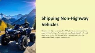 shipping non highway vehicles