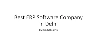 Best ERP Software Company in India