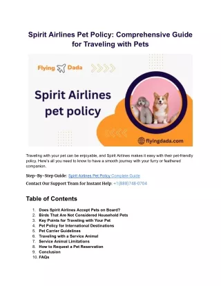 Spirit Airlines Pet Policy_ Comprehensive Guide for Traveling with Pets