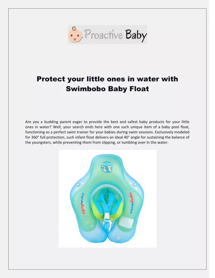 protect your little ones in water with swimbobo