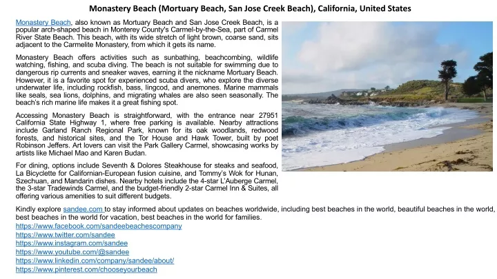 monastery beach mortuary beach san jose creek