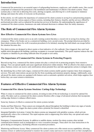 How Effective Commercial Fire Alarm Systems Save Lives and Property
