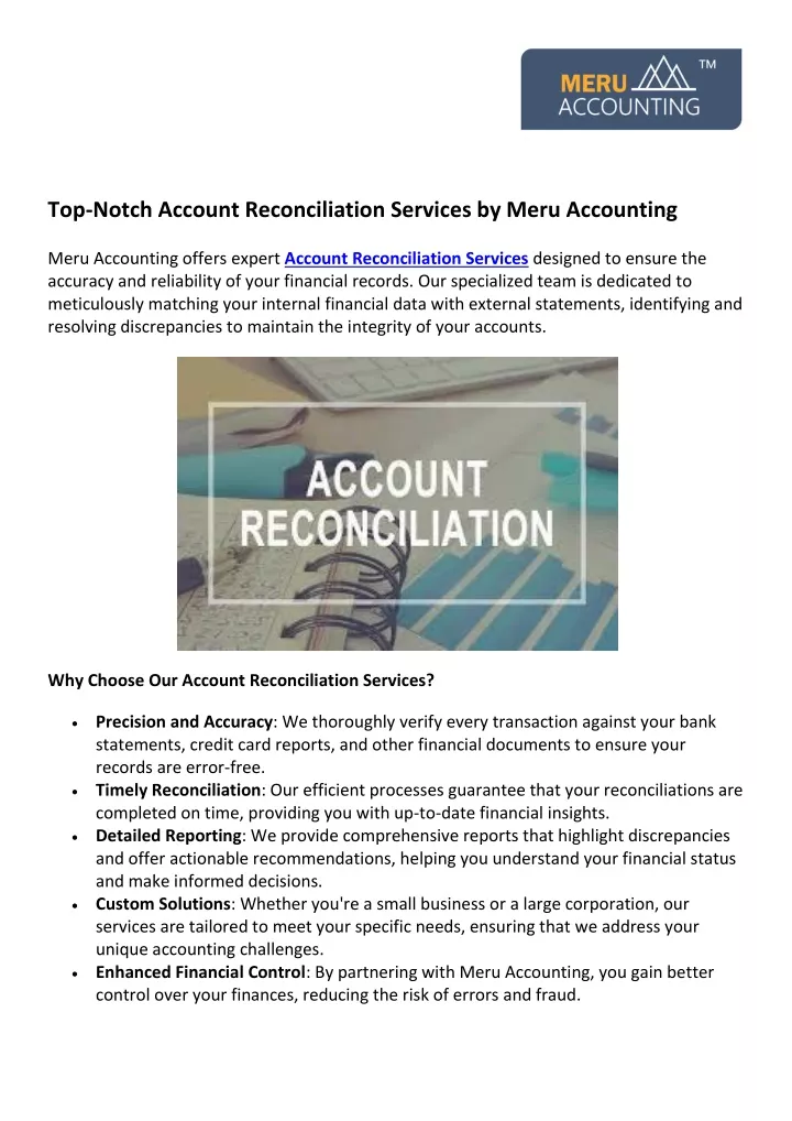 top notch account reconciliation services by meru