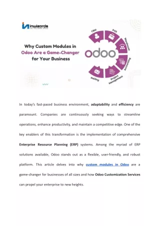 Why Custom Modules in Odoo Are a Game-Changer for Your Business