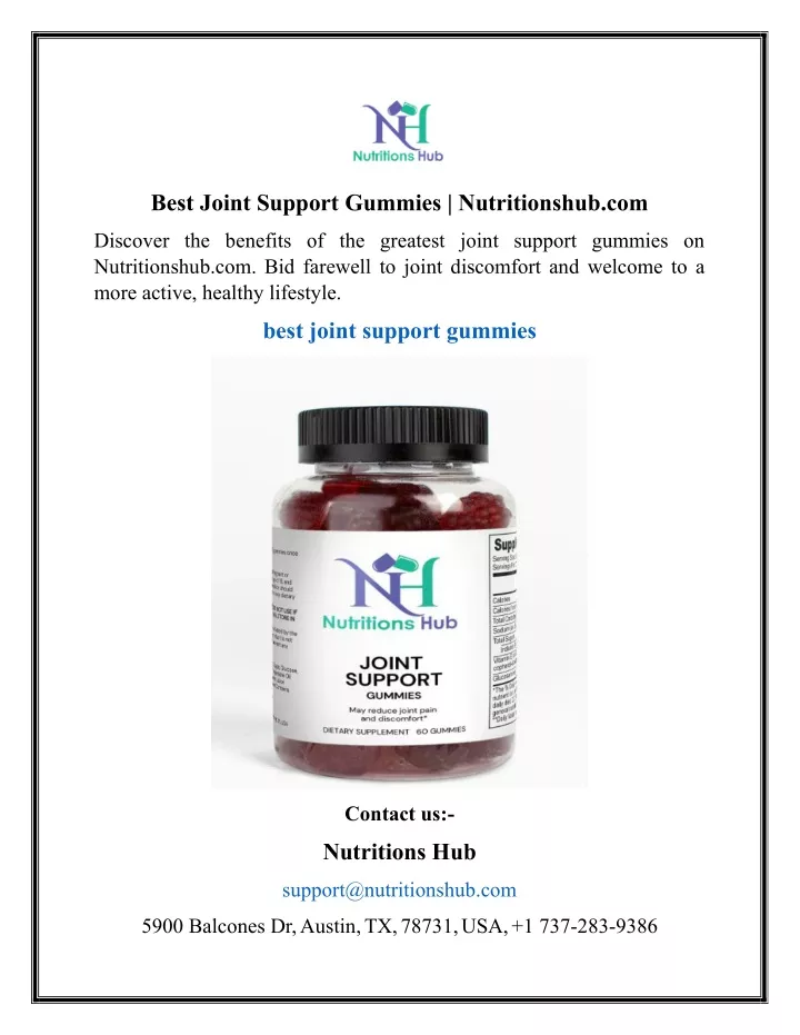 best joint support gummies nutritionshub com