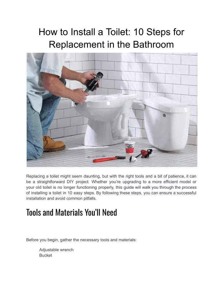 how to install a toilet 10 steps for replacement