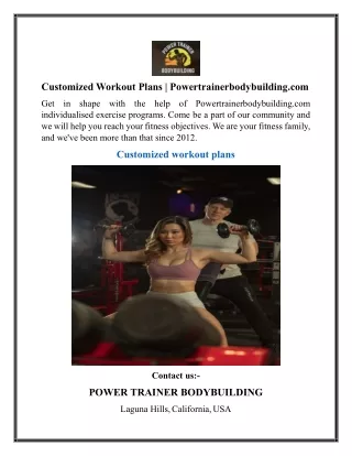 Customized Workout Plans  Powertrainerbodybuilding