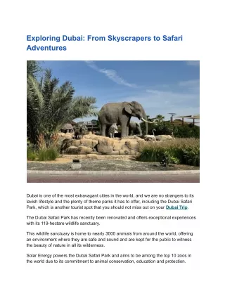 Dubai Safari Park