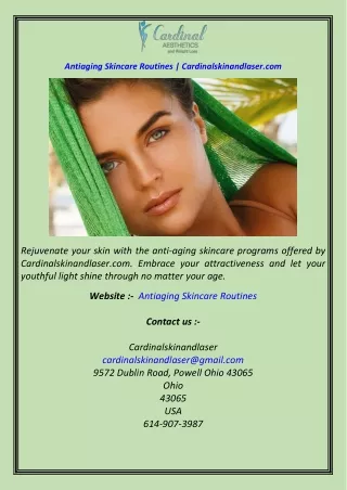 Antiaging Skincare Routines  Cardinalskinandlaser.com