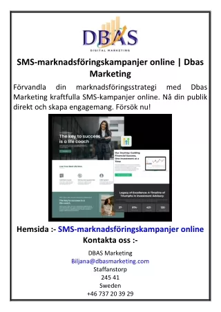 SMS-marknadsföringskampanjer online | Dbas Marketing