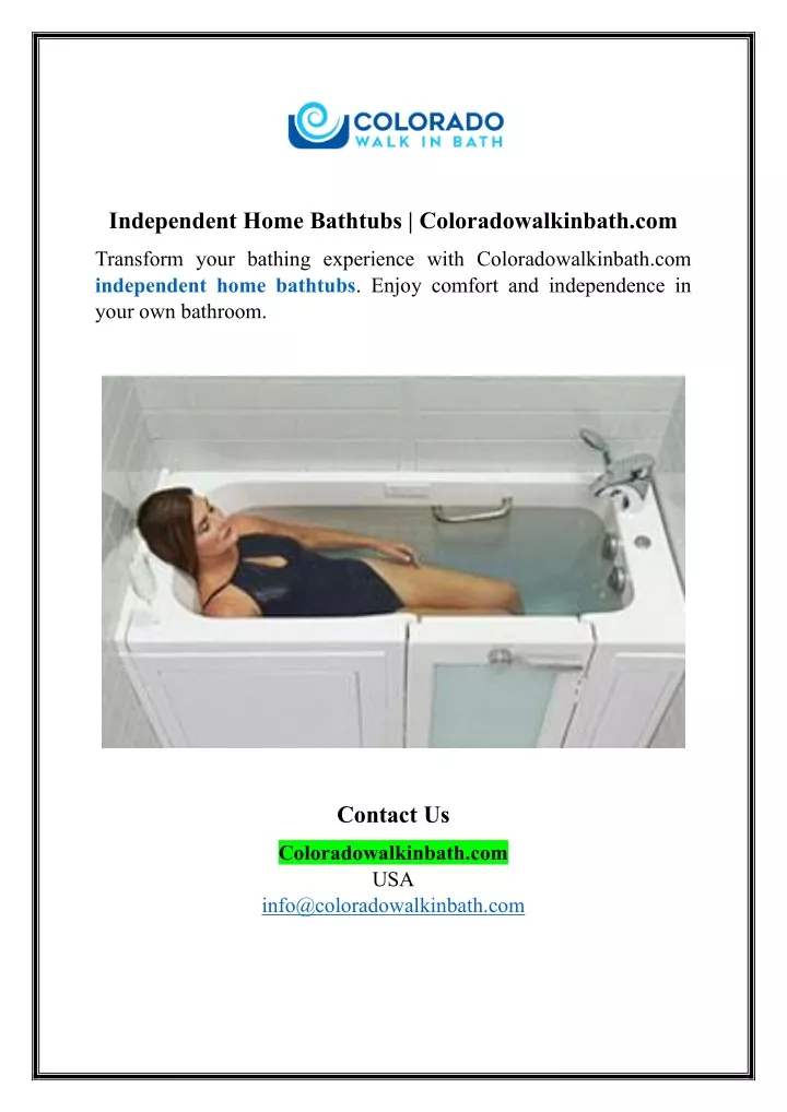 independent home bathtubs coloradowalkinbath com