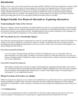 Budget-Friendly Tree Removal Alternatives: Discovering Alternatives