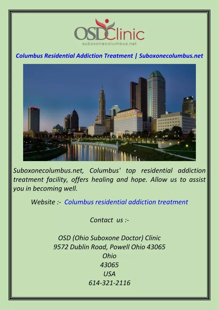 columbus residential addiction treatment