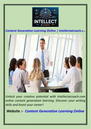content generation learning online