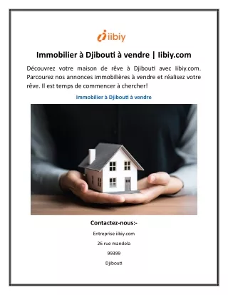 Immobilier à Djibouti à vendre Iibiy