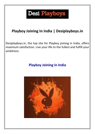 Playboy Joining In India  Desiplayboys.in