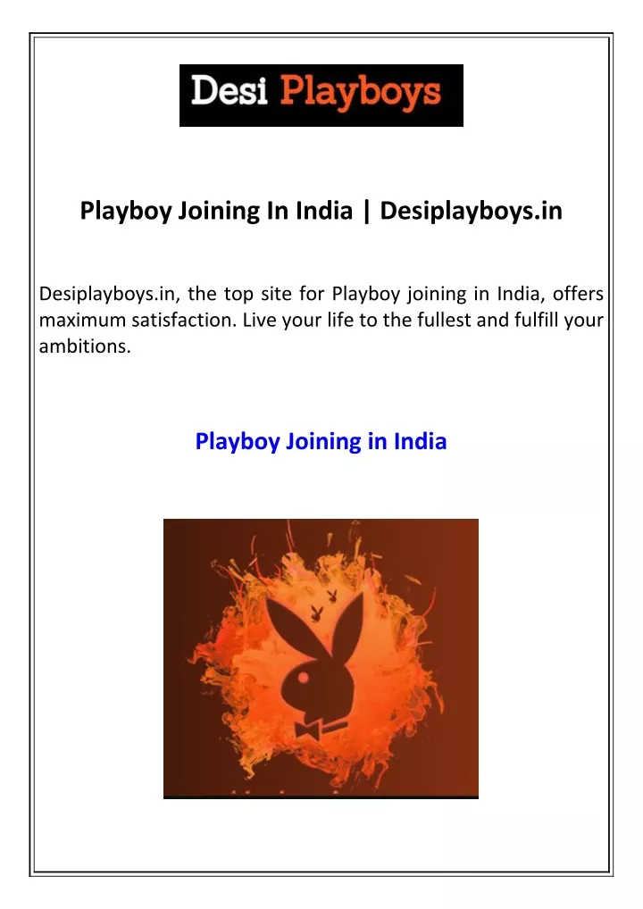 playboy joining in india desiplayboys in