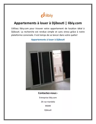 Appartements à louer à Djibouti Iibiy