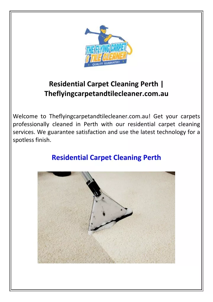 residential carpet cleaning perth