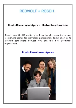 It Jobs Recruitment Agency  Redwolfrosch.com.au