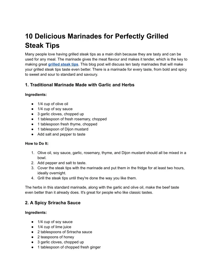 10 delicious marinades for perfectly grilled