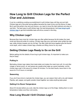 How Long to Grill Chicken Legs for the Perfect Char and Juiciness - Google Docs