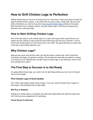 How to Grill Chicken Legs to Perfection - Google Docs