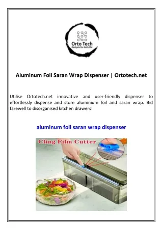 Aluminum Foil Saran Wrap Dispenser  Ortotech.net