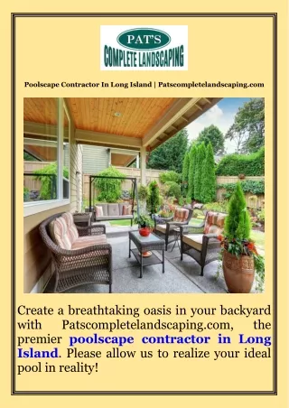Poolscape Contractor In Long Island  Patscompletelandscaping.com