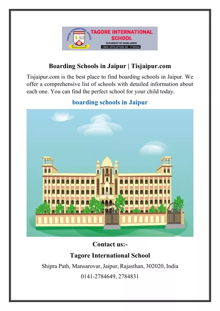 boarding schools in jaipur tisjaipur com