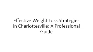 effective weight loss strategies in charlottesville a professional guide