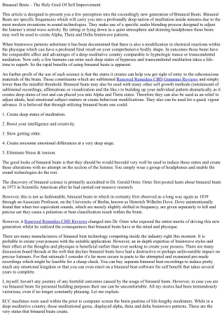Binaural beats the holy grail of self development