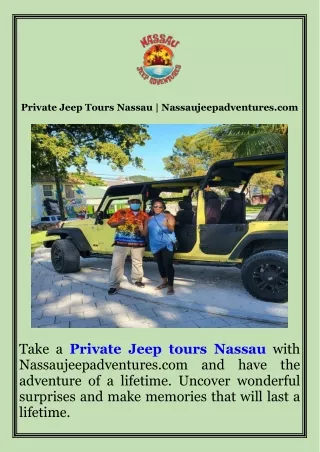Private Jeep Tours Nassau  Nassaujeepadventures.com