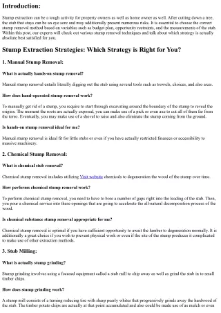 Stump Removal Approaches: Which Approach corrects for You?