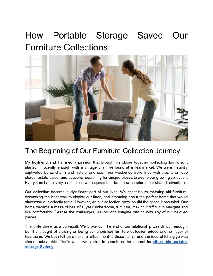 how furniture collections