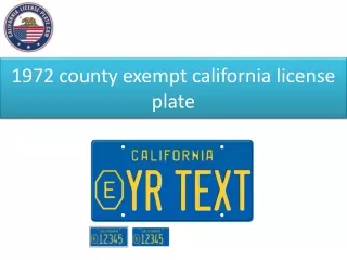 1972 county exempt california license plate