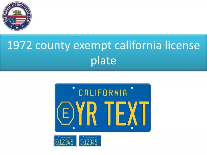 1972 county exempt california license plate