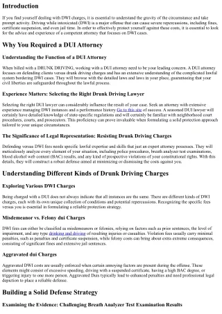 Defending Against Dui Charges: Tips from a Proficient Attorney