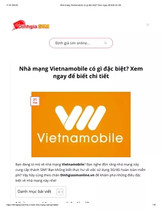 Nhà mạng Vietnamobile có gì đặc biệt? Xem ngay để biết chi tiết